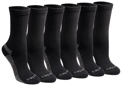Dickies Dri-Tech Calcetines para Mujer Paquete de 6 - G - Negro Sólido (6 Pares)