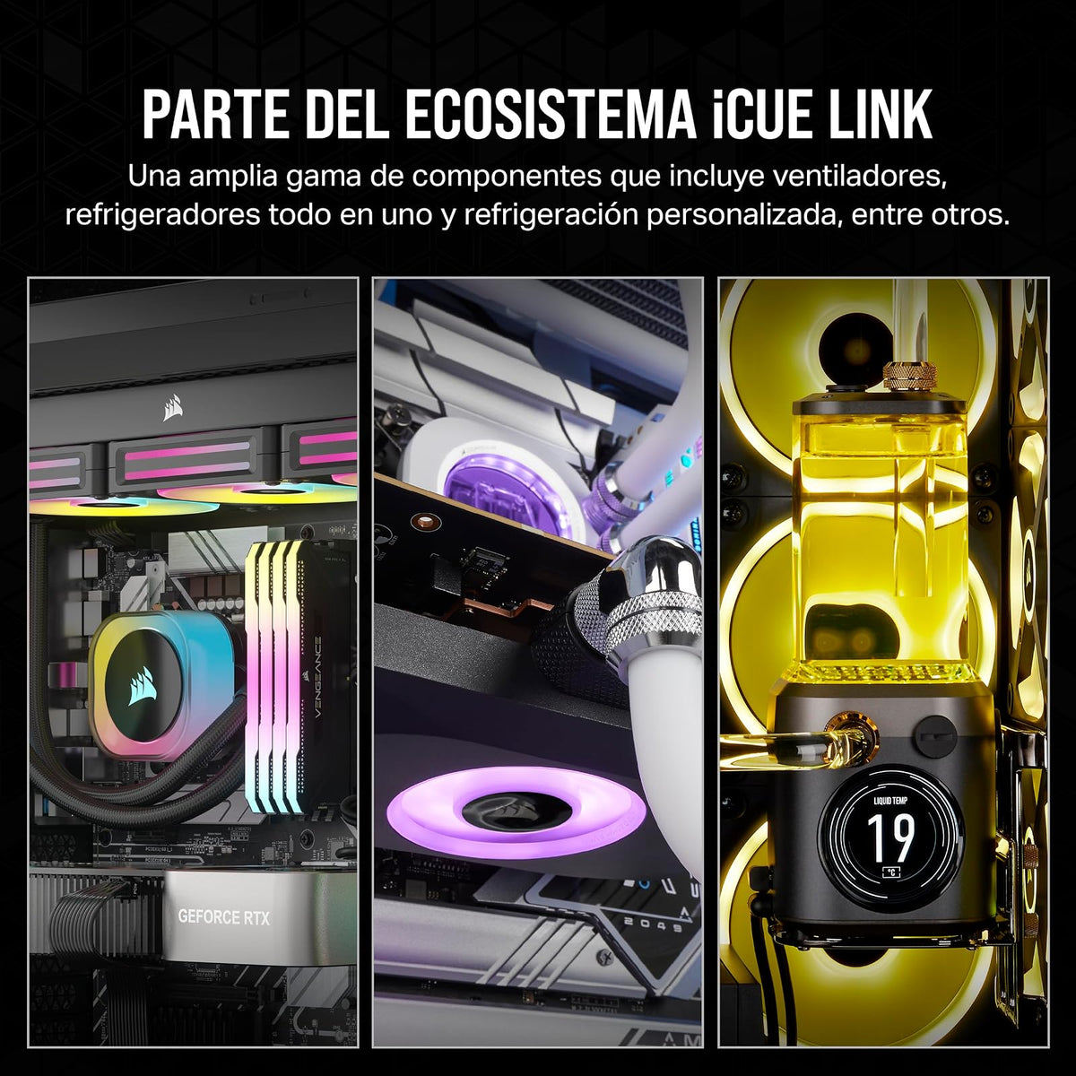 Corsair iCUE Link QX140 RGB RGB de Cúpula Magnética de 140mm Ventilador - Negro