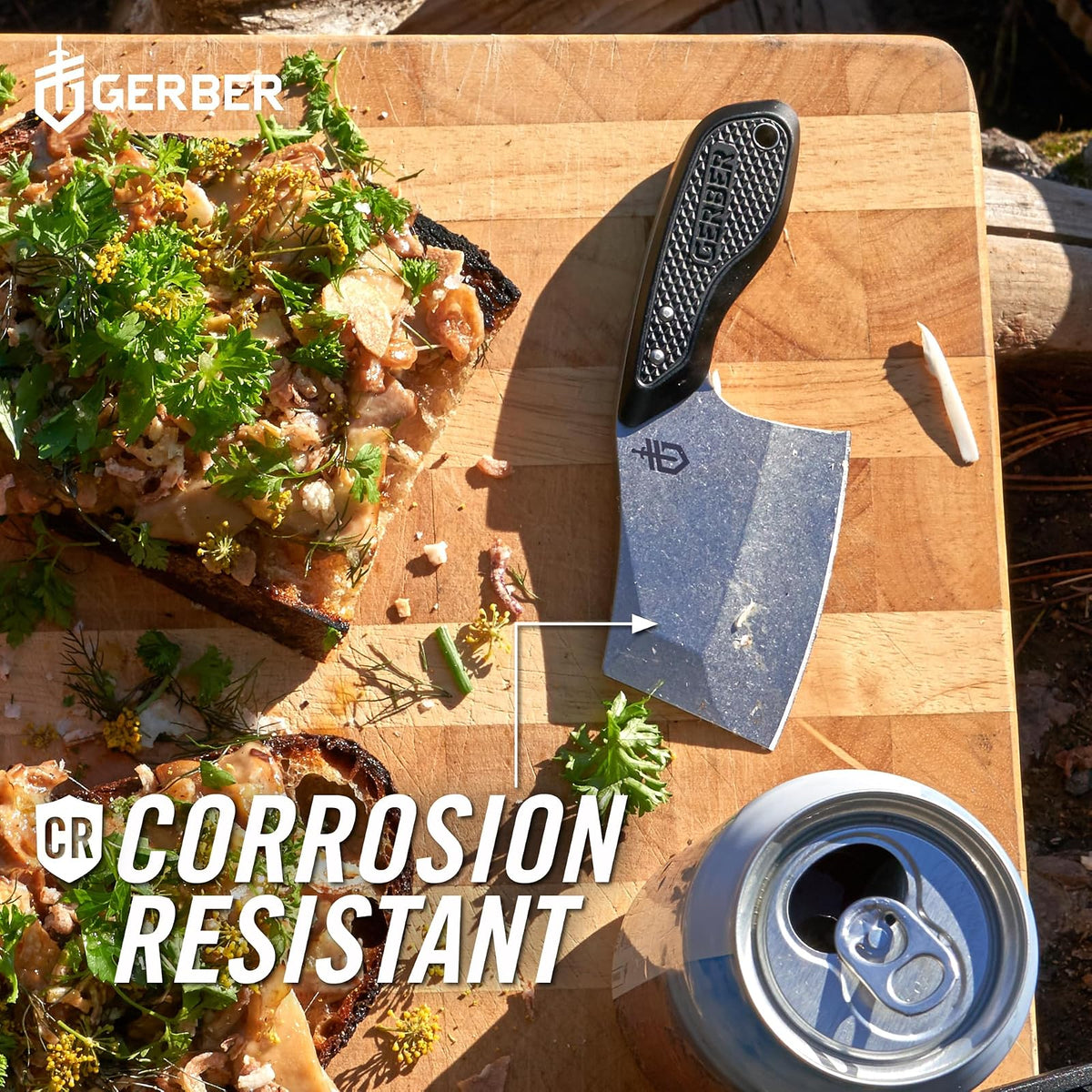 Gerber TRI-Tip Minicuchillo estilo carnicero de hoja fija con funda