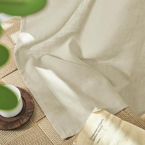 Joydeco - Juego de Cortinas de Lino de 96 Pulgadas de Largo, 2 Paneles para Sala de Estar, Cortinas filtrantes de luz de 96 Pulgadas de Largo, Cortinas de Sala de Estar de 96 Pulgadas de Largo (52 x
