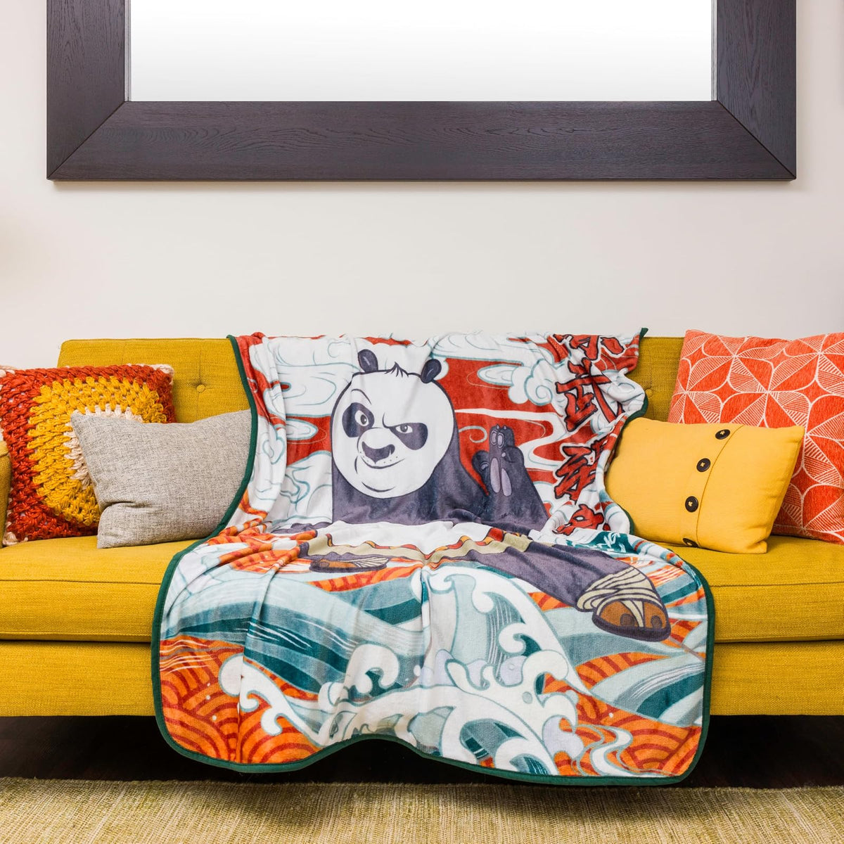 Silver Buffalo Kung Fu Panda - Manta de Forro Polar de 45 x 60 Pulgadas, Suave y acogedora, 180 g/m²