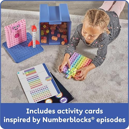 hand2mind Numberblocks Heroes with Zeroes MathLink Cubes, Juego de Actividades de Aprendizaje Preescolar, manipuladores de matemáticas, jardín de Infantes, Bloques de conteo, Cubos de Enlace de