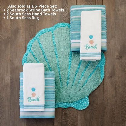 SKL Home Mar del Sur, Toallas de Mano, Set de 2, Blanco, Hand Towel Set, 1
