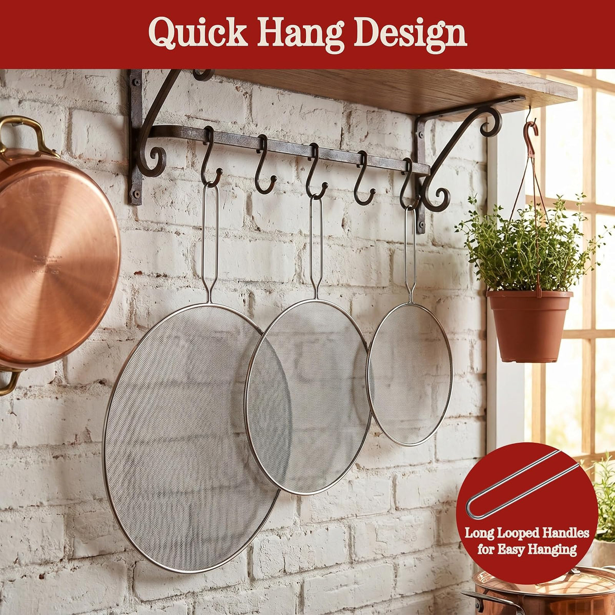 Classic Cuisine 82-KIT1046 Splatter Screen Guards, small, medium and large, Stainless Steel