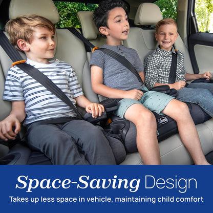 Chicco GoFit® ClearTex® Asiento elevador sin respaldo para automóvil, asiento elevador de viaje para automóvil, asiento elevador portátil de automóvil para niños de al menos 4 años y 40-100 libras | Sombra/Negro