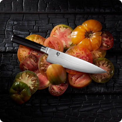 Shun Cutlery Classic Chef's Knife 8”, Thin, Light Kitchen Knife, Ideal for All-Around Food Preparation, Authentic, Handcrafted Japanese Knife, Professional Chef Knife,Black