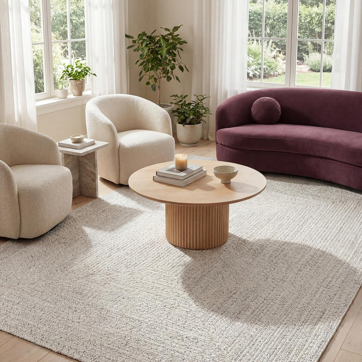 nuLOOM Alfombra Trenzada para Interior y Exterior - 6' x 4' (Rectangular) - Wynn Ivory