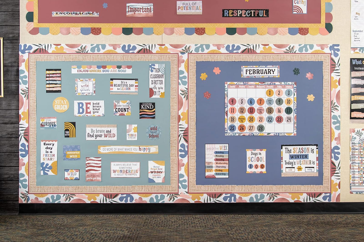 Teacher Created Resources Wonderfully Wild Straight Rolled Border Trim - 50ft - Decorate Bulletin Boards, Walls, Desks, Windows, Doors, Lockers, Schools, Classrooms, Homeschool & Offices