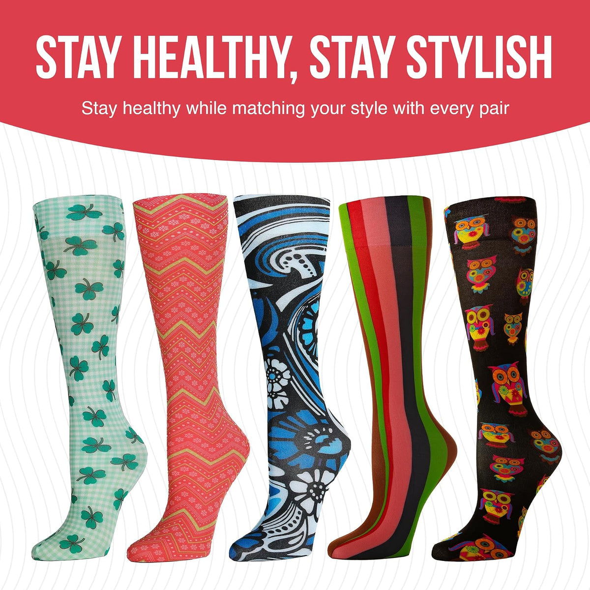 Celeste Stein Therapeutic Compression Socks, Marla, 15-20 mmhg, 1-Pair