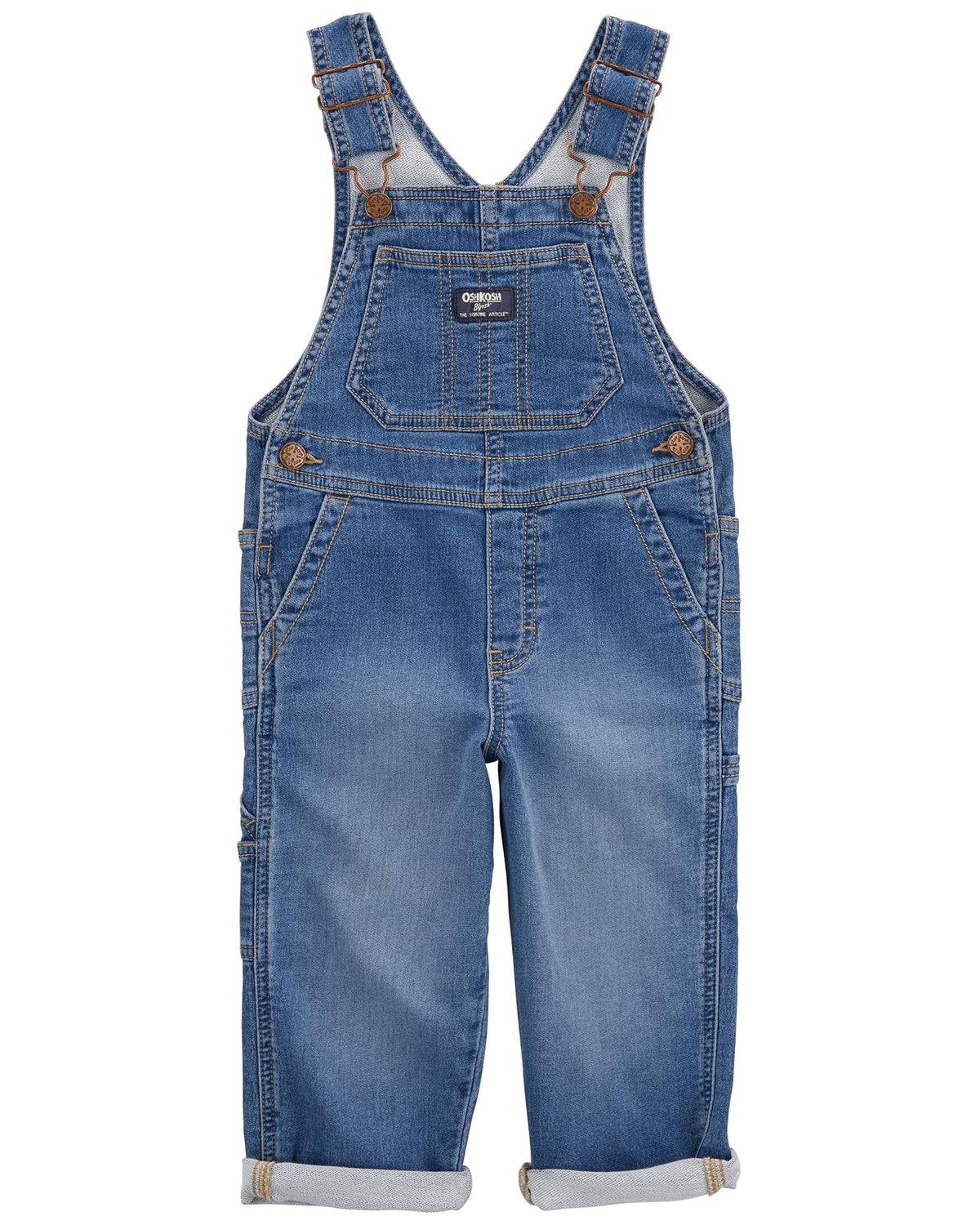 OshKosh B'Gosh Overol Sin Mangas con Estampado de Búfalo para Niños - 3 Años - Brasstown Denim