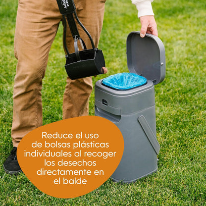 Pet Genie Sistema de desechos para Perros Bote de Basura con Control de olores y Tapa de Bloqueo para una Limpieza fácil | Incluye 1 Recambio