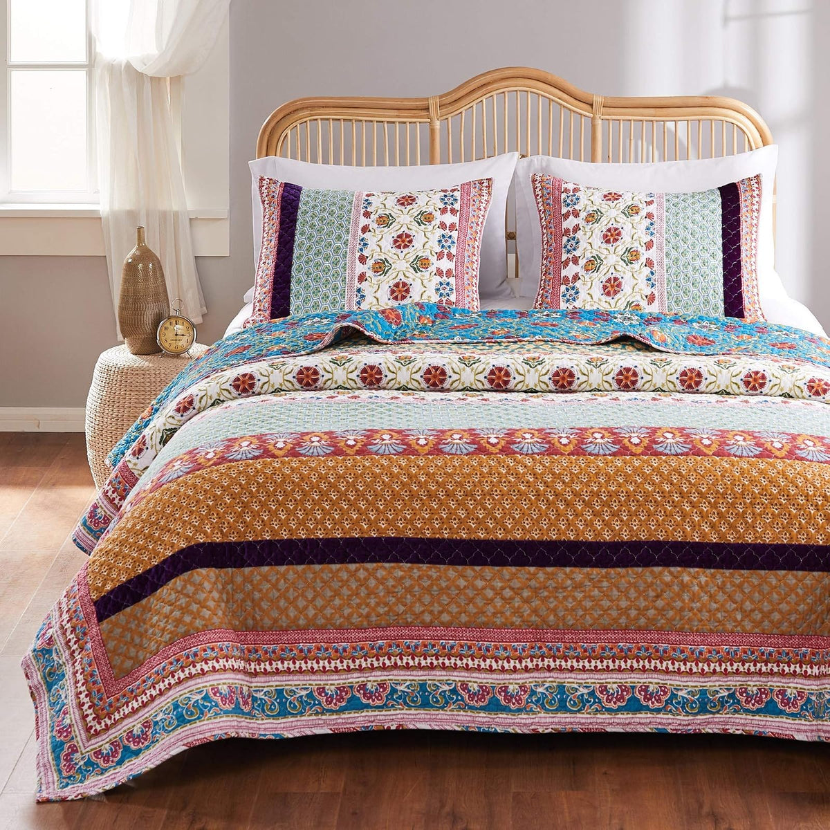 Greenland Home Thalia Juego de edredón, Multicolor, King, 1