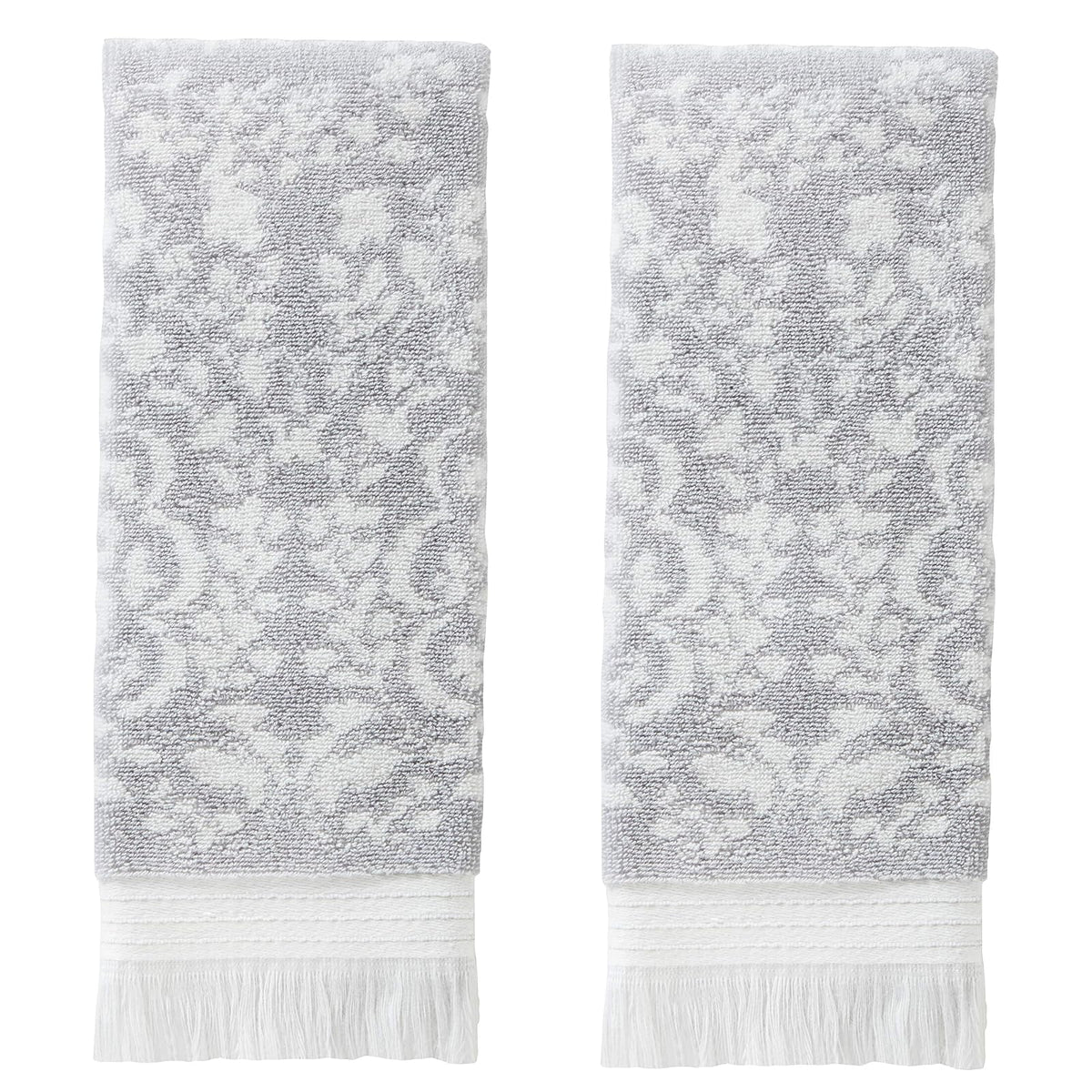 SKL Home by Saturday Knight Ltd. Toalla de Mano Carrick Medallion 100% algodón Turco (Paquete de 2), Gris
