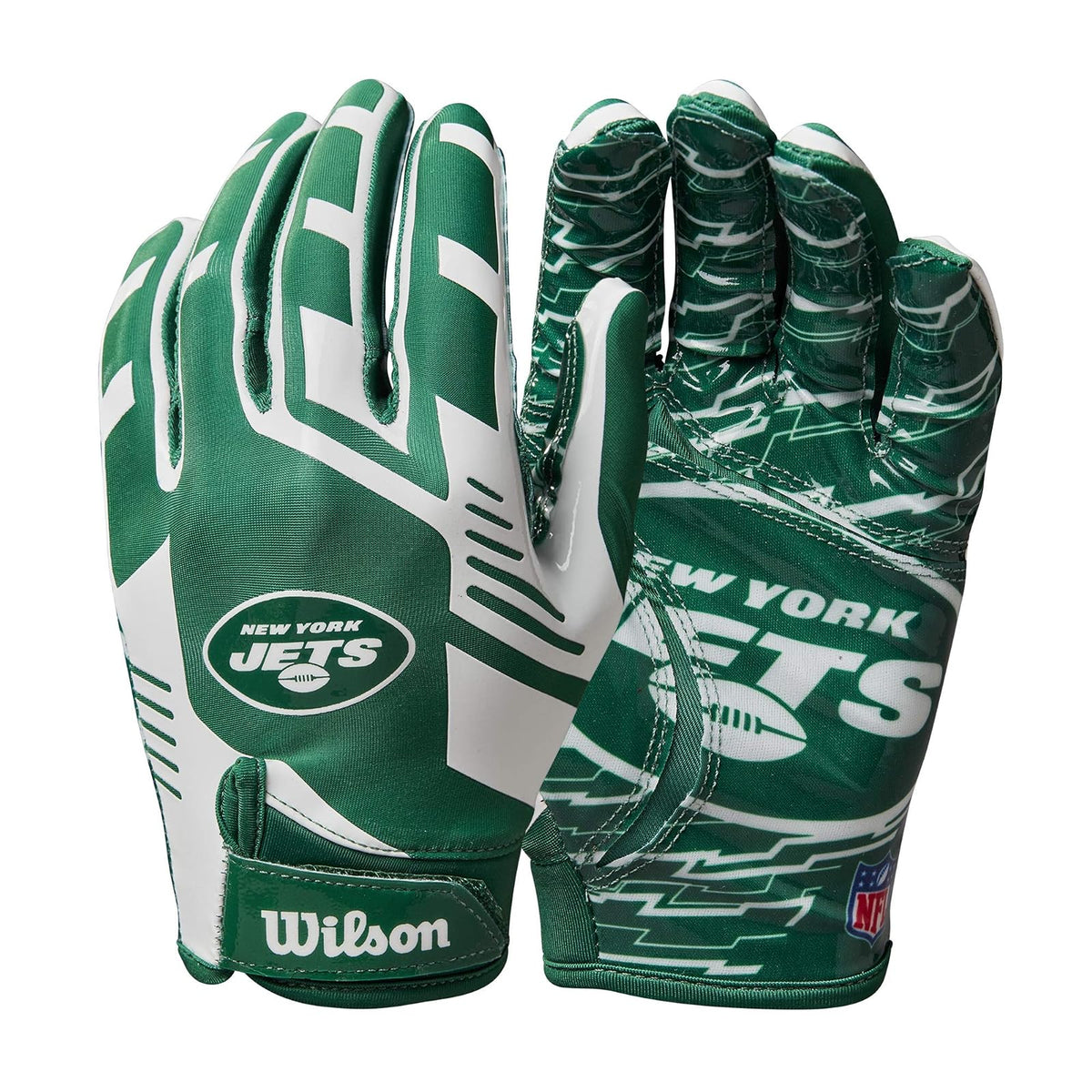 Wilson NFL Guantes Receptores de Fútbol Americano - Jets de Nueva York - Adulto