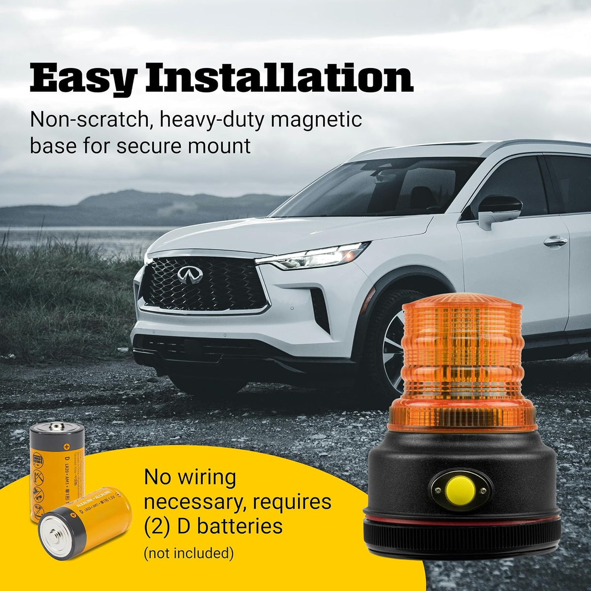 Mini barra giratoria de luces ámbar Blazer C45AW. Paquete de 1, Amber Led Magnetic Warning Beacon - Pack of 1, Beacon