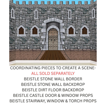 Beistle Telón de Fondo de Pared de Piedra, Paquete de 3 – Extragrande 4' x 30' Decoraciones de Pared Medieval de Plástico para Fiestas de Halloween, Eventos Temáticos de Castillo, Casas Embrujadas