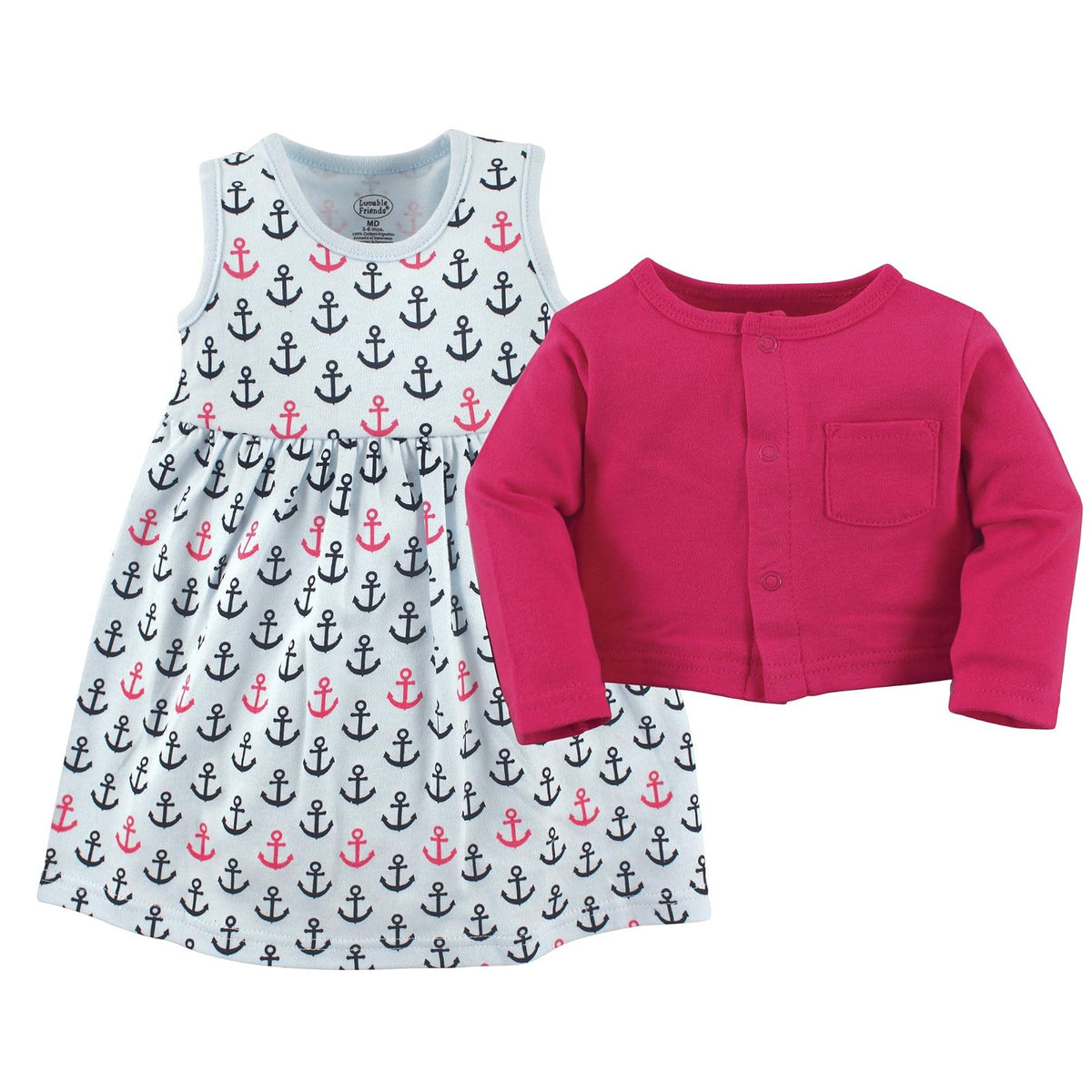 Luvable Friends - Vestido y cárdigan para niñas