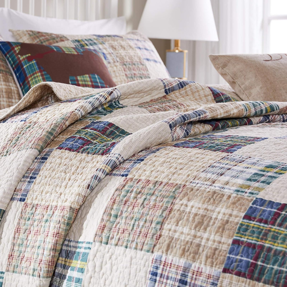 Greenland Home GL-1304EMSK 3 Piece Oxford Quilt Set, King Size, Multicolor