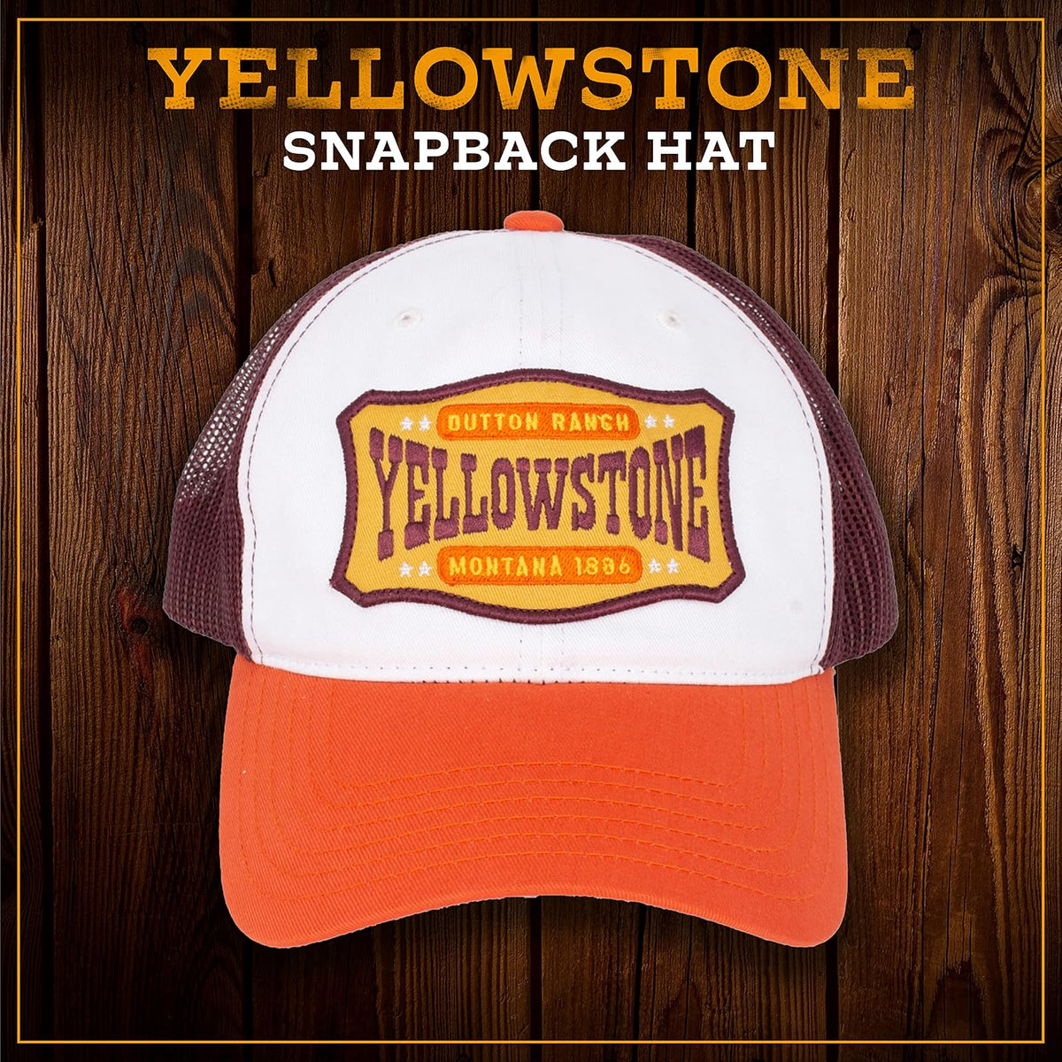 Concept One Yellowstone Trucker Hat, Mesh Adjustable Snapback Baseball Cap with Curved Brim Gorra de béisbol Unisex Adulto