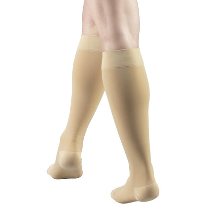 Truform Short Length, 30-40 Mmhg Compression Stockings For Men And Women, Reduced Closed Toe Beige, Medical Support Hose Unisex Adult, Large Short Length