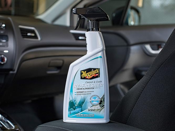 Meguiar's Eliminador de Olores Re-Fresher para Alfombras y Tapicera, 709 ml, Blanco, G180724