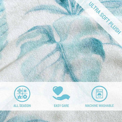Tommy Bahama - Manta de Forro Polar de Felpa, Juego de Ropa de Cama Tropical para Cama o sofá (Waimea Bay Green, 50 x 70 Pulgadas)