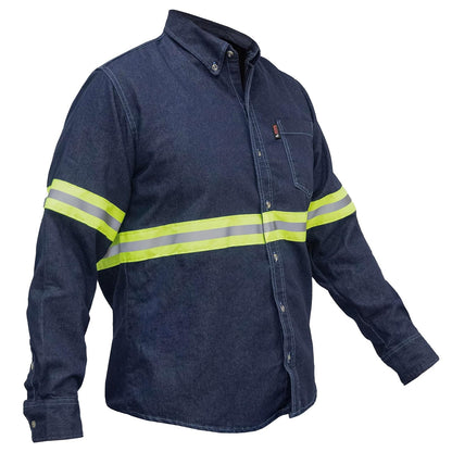 Dogotuls QB4003 Camisa de Mezclilla con reflejante Talla Grande