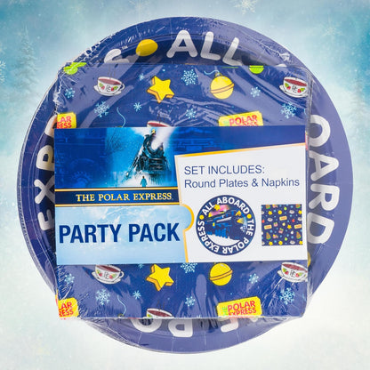 Silver Buffalo The Polar Express All Aboard - Paquete de 32 platos de papel desechables y servilletas para fiestas