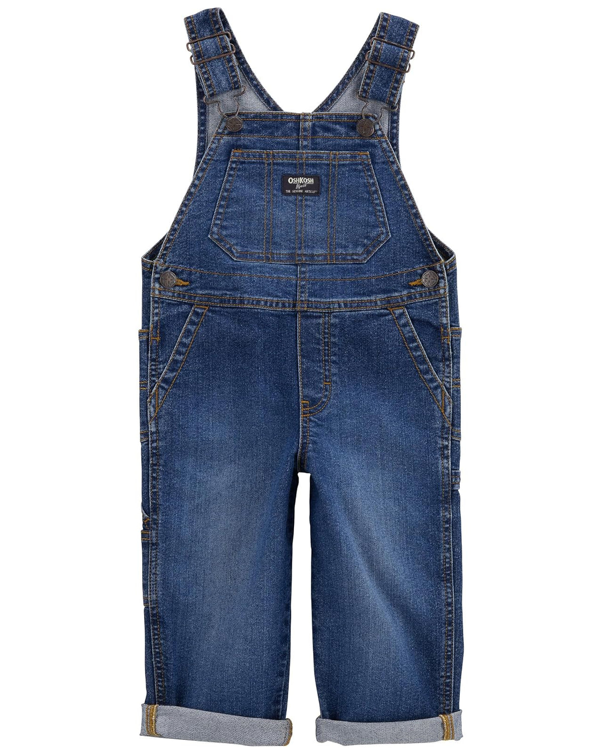 OshKosh B'Gosh Overol Sin Mangas con Estampado de Búfalo para Niños - 2 Años - Mezclilla vintage