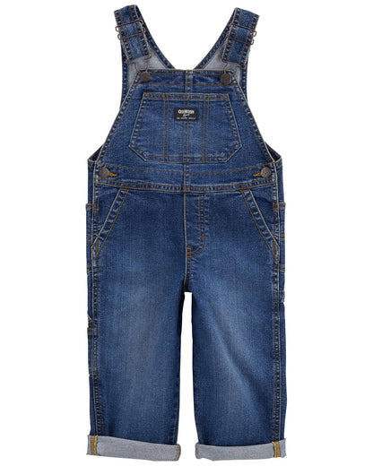 OshKosh B'Gosh Overol Sin Mangas con Estampado de Búfalo para Niños - 2 Años - Mezclilla vintage