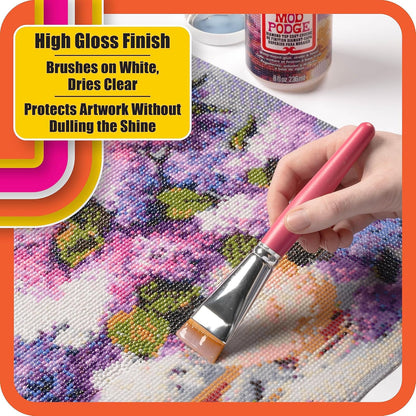 Mod Podge - Capa superior, pegamento todo en uno, sellador y acabado perfecto para preservar proyectos de arte y manualidades, rompecabezas de diamantes, CS27590, transparente