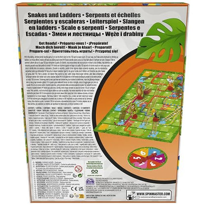 Spin Master Games, Juego Serpientes y escaleras para niños, Juego de Mesa Colorido para 2-4 Jugadores para Noches de Juegos en Familia
