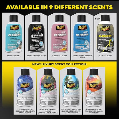 Meguiar'S - Refrigerador De Aire Fiji Sun | Spray eliminador de olores, elimina los olores fuertes del vehículo en todo el interior de tu vehículo