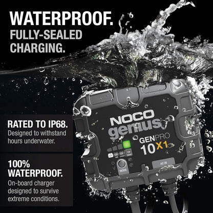 NOCO Genius GENPRO10X1 Cargador de Batería Marino Inteligente de 1 Banco, 10 A, 12 V