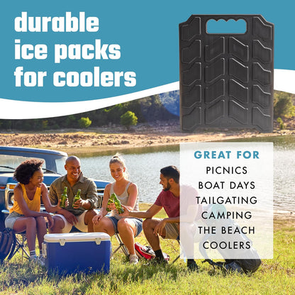Cool Coolers by Fit & Fresh XL - Bloques de hielo delgados, reutilizables y de larga duración XL para enfriadores, bolsas de hielo delgadas XL para enfriadores y bolsas enfriadoras, ahorro de espacio,