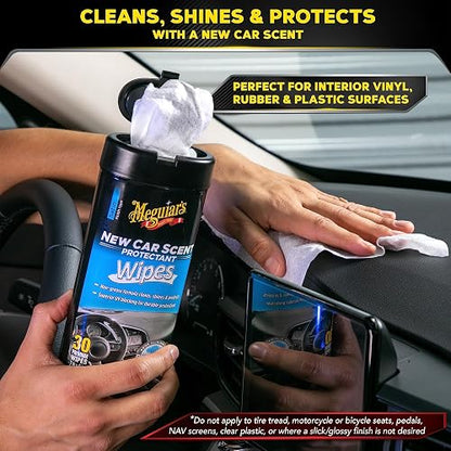 Meguiar's Toallitas Protectoras de Olores 30 Unidades | Para automóvil, fáciles de usar, protegen y refrescan interior, ideales para detalles y mantenimiento