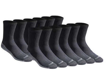 Dickies Calcetines Deportivos para Hombre, Talón y Puntera Reforzados - G - Longitud cómoda negro (12 pares)