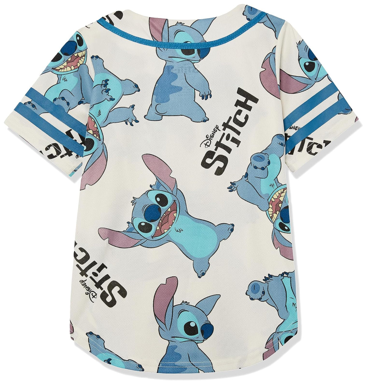 Disney Disney 's Girls Lilo & Stitch and Angel - Playera de béisbol clásica de Malla con Botones Camisa para Niñas