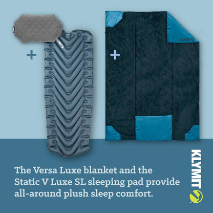 Klymit Luxe Pillow - Almohada inflable ligera y lujosa para viaje (nueva), color gris, XL