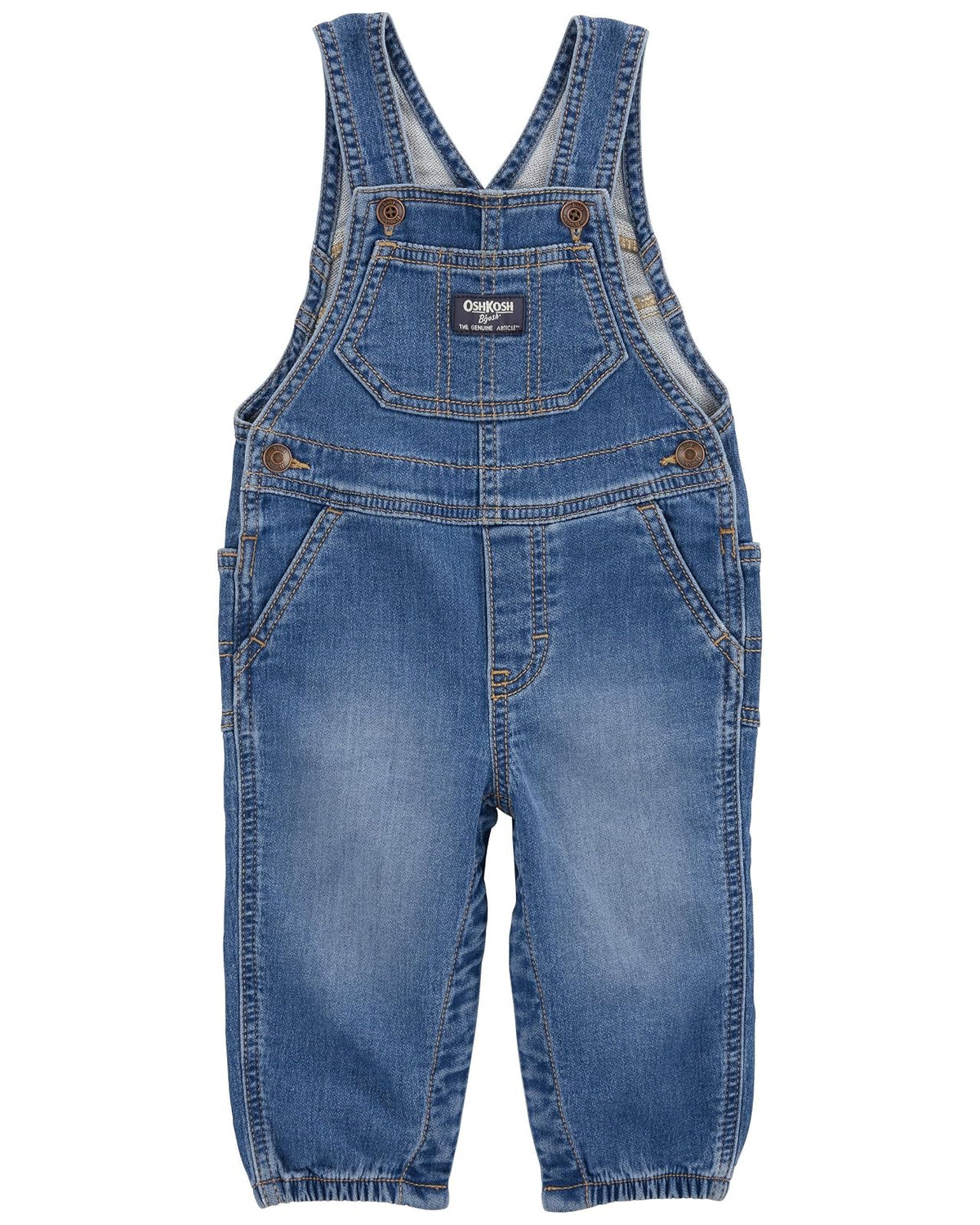 OshKosh B'Gosh Overol Sin Mangas con Estampado de Búfalo para Niños - 24 Meses - Lavado de ozono Brasstown