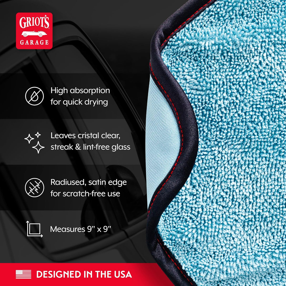 Griots Garage 55582 PFM Dual Weave Glass Towel, Set of 4