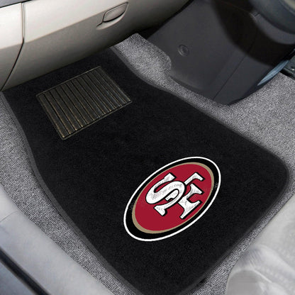 FANMATS 17120 San Francisco 49ers - Juego de Alfombrillas Bordadas de 2 Piezas con Logotipo del Equipo, Alfombrillas para automóvil de la Fila Delantera, Color Negro