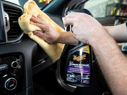 Meguiar's Oficial Air Re-Fresher Sistema Eliminador de Olores y Ambientador New Car G16402, 2 Ounce + Oficial Detallador Para Interiores G13616 473 ml