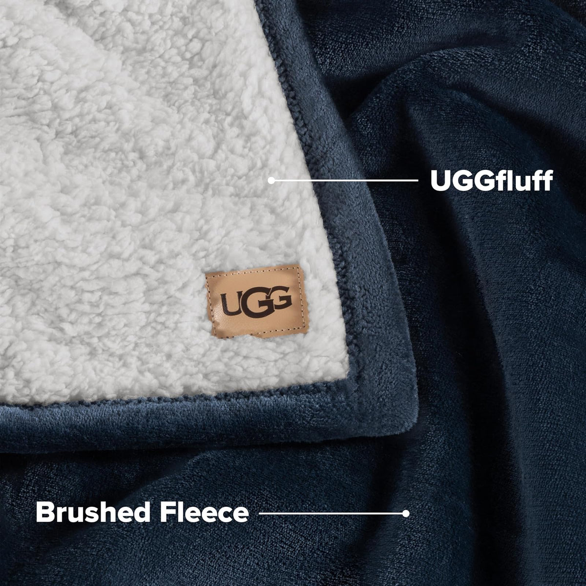 UGG Ariana - Manta de Forro Polar para Cama Individual/Individual XL, mullida, Reversible, Suave, acogedora, de Felpa Grande, cálida y de Gran tamaño, Lavable a máquina, decoración de recámara o Cama