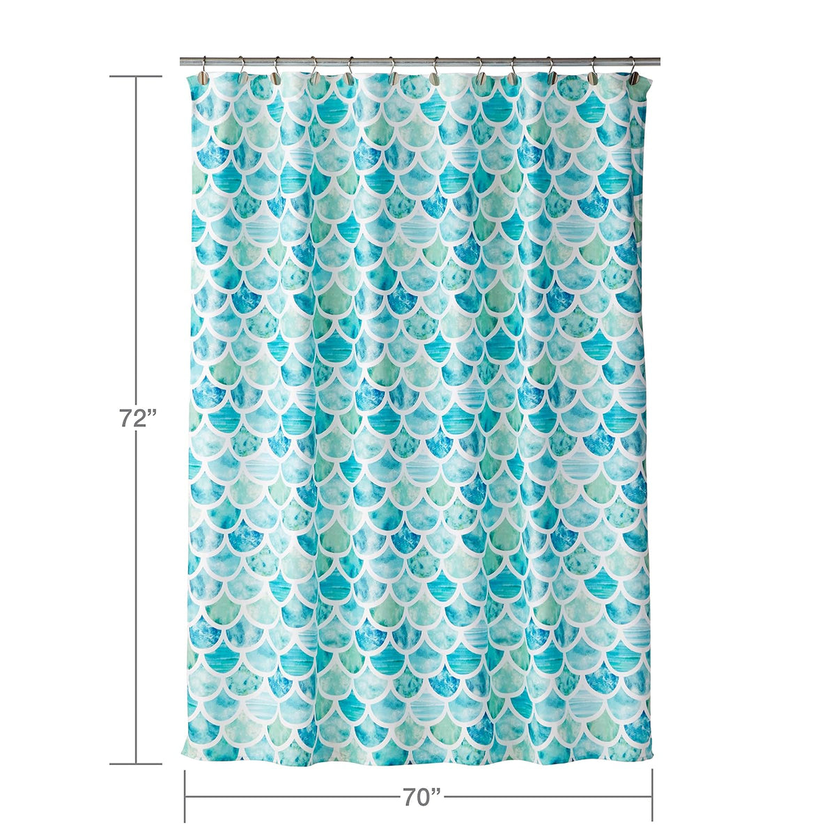 SKL Home - Cortina de Ducha con Escamas oceánicas, Multicolor