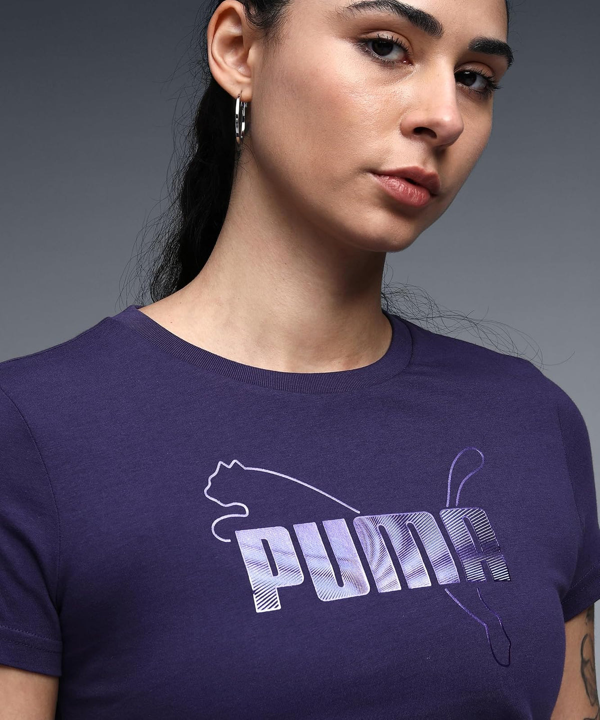 Puma ESS Logo Lab Metallic tee Playera Sportstyle Core