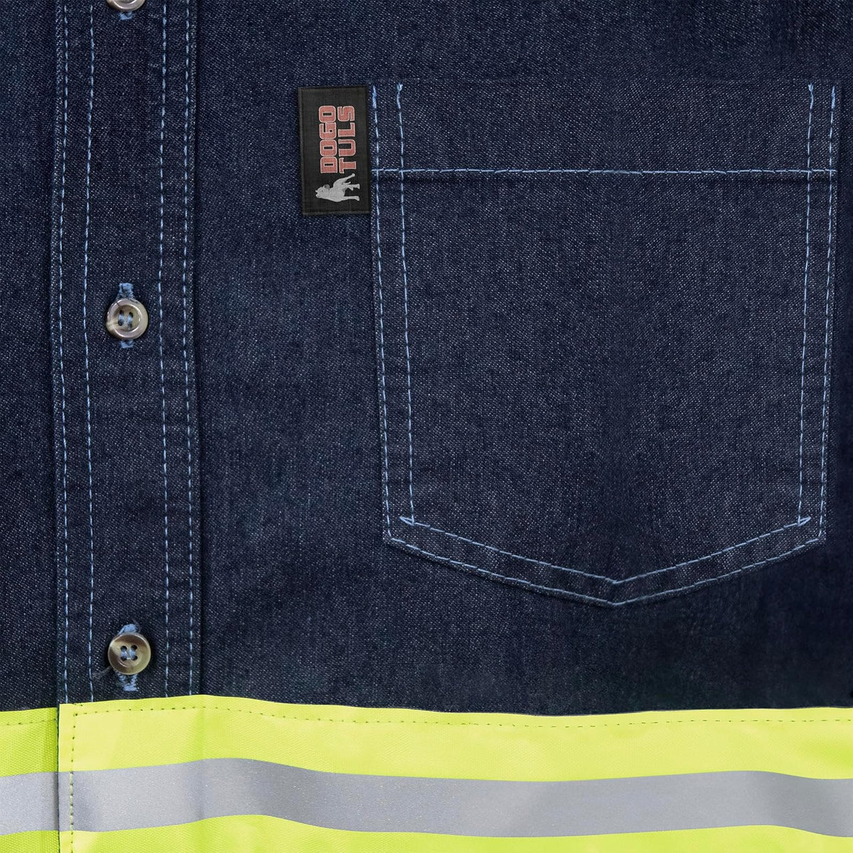 Dogotuls QB4004 Camisa de Mezclilla con reflejante Talla Extra Grande