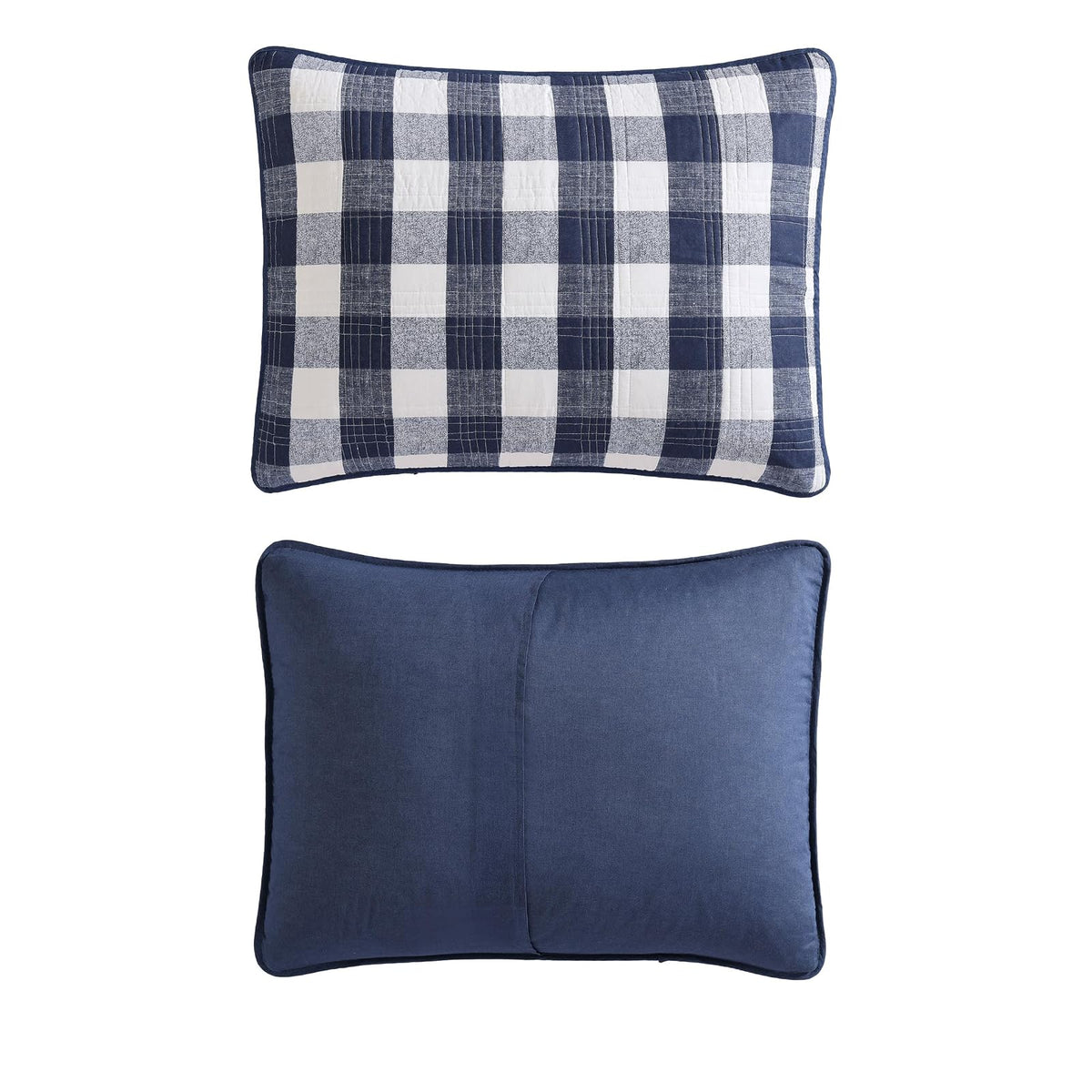 Eddie Bauer- Juego de edredón Queen, Ropa de Cama Reversible de algodón con Fundas a Juego, decoración del hogar para Todas Las Estaciones (Azul a Cuadros, Queen)