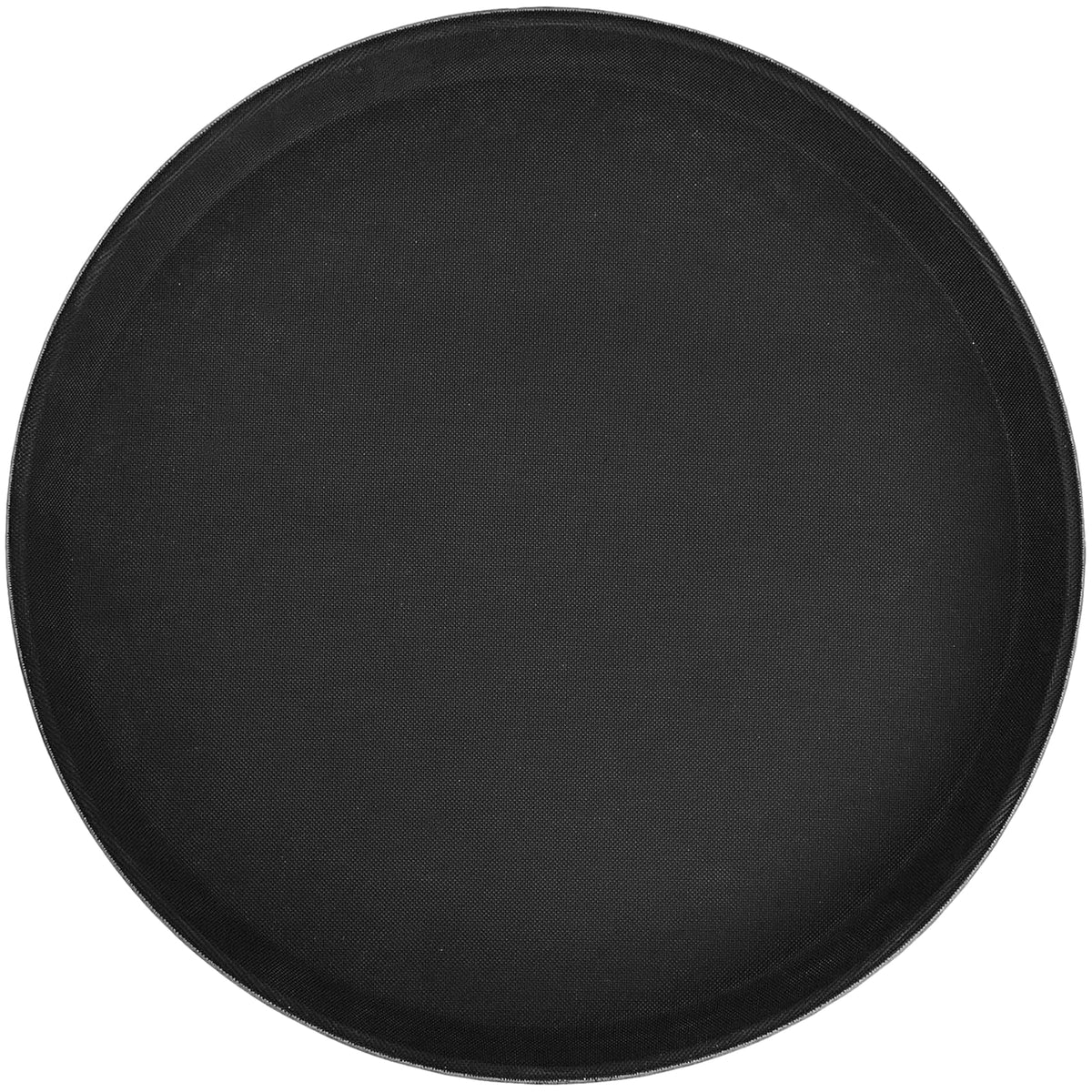 Winco Bandeja Redonda de Fibra de Vidrio Antideslizante - 14" - Negro