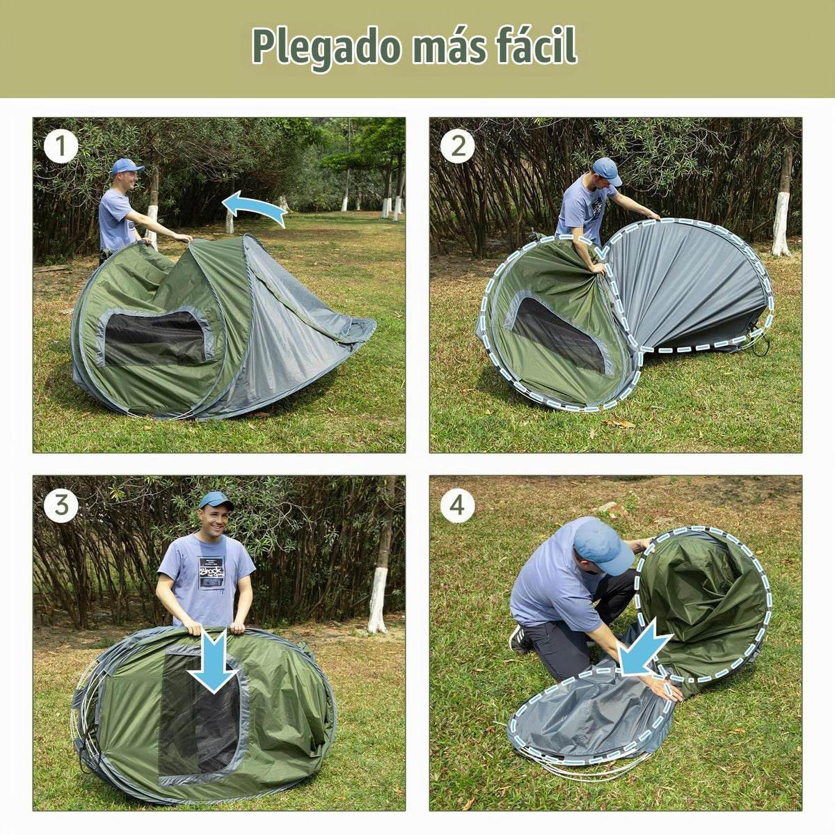 Tienda de campaña emergente para Gatos nocturnos: Tienda de campaña para 2 Personas, Impermeable, instantánea, fácil instalación